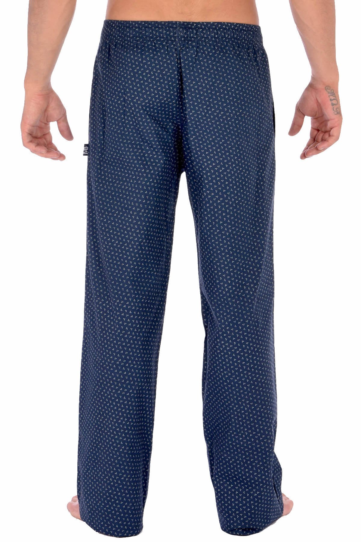 Memphis Blues Navy-Printed Cotton Woven Sleep Pant