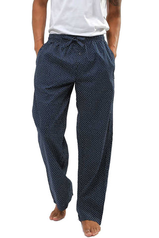 Memphis Blues Navy-Printed Cotton Woven Sleep Pant