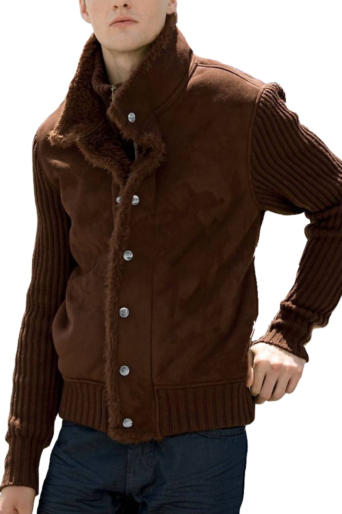 Men America Chocolate Iceland Sweater Jacket