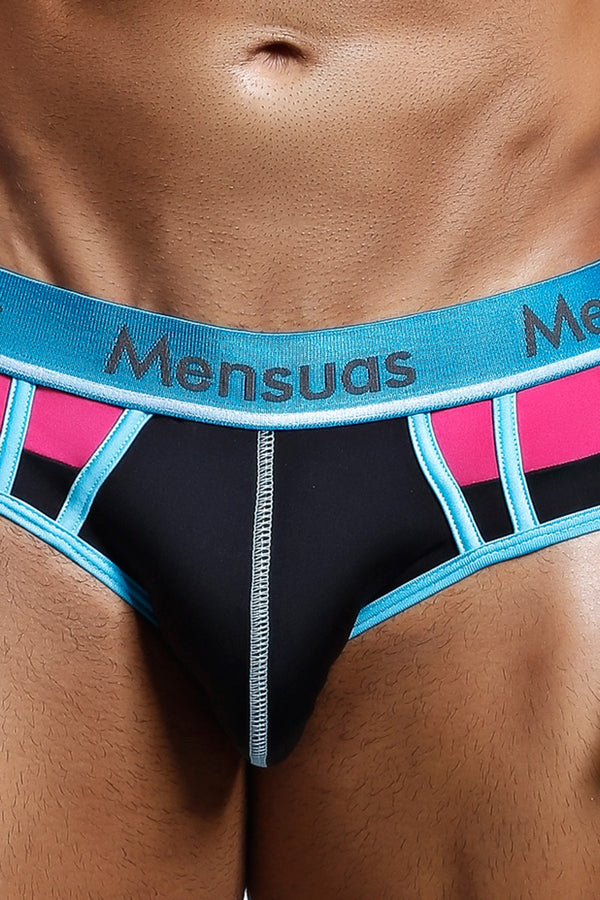 Mensuas Black/Turquoise/Pink Sensual Touch Brief