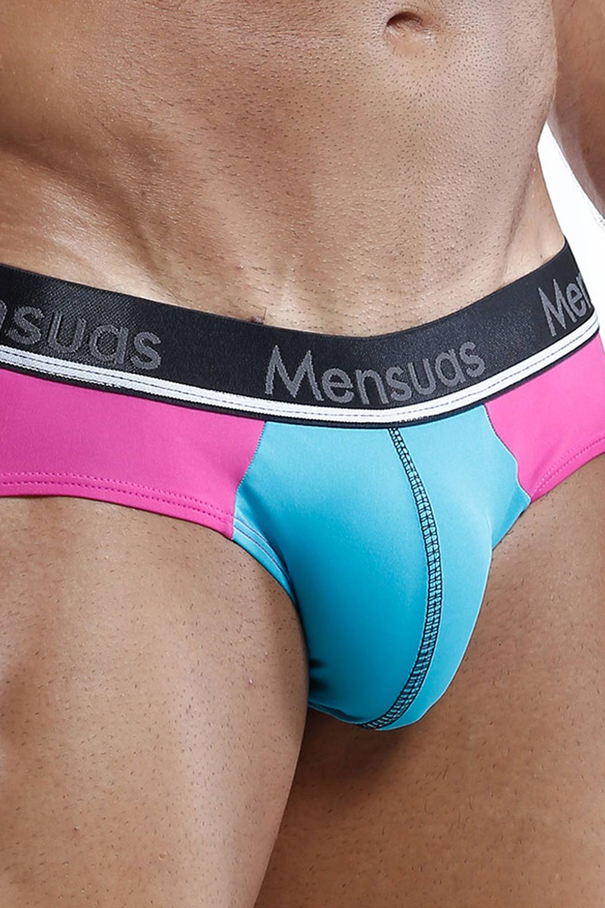 Mensuas Fuchsia/Jade Explosion Texture Bikini Brief
