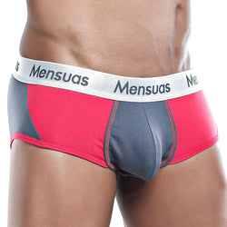 Mensuas MNH021 Grey & Pink Boxer Brief thumbnail 1