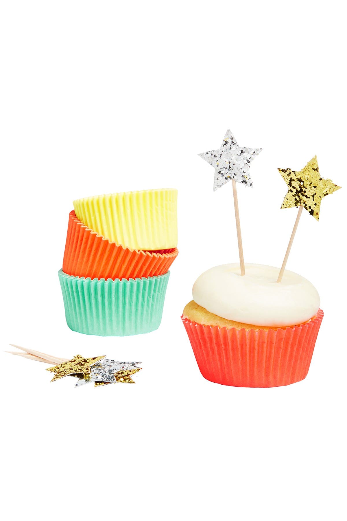 Meri Meri Bright/Metallic Star Cupcake Kit