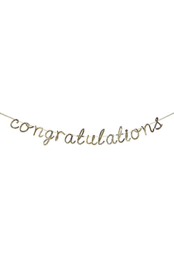 Meri Meri Gold Glitter Congratulations Garland thumbnail 2