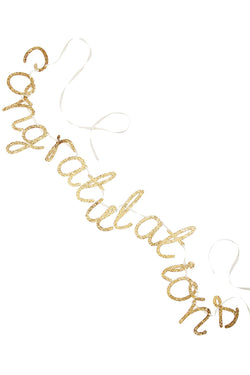 Meri Meri Gold Glitter Congratulations Garland thumbnail 1