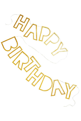 Meri Meri Gold Outline Happy Birthday Garland