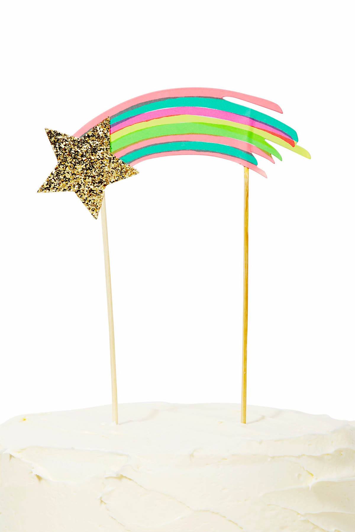 Meri Meri Multi-Color Shooting-Star Cake Topper
