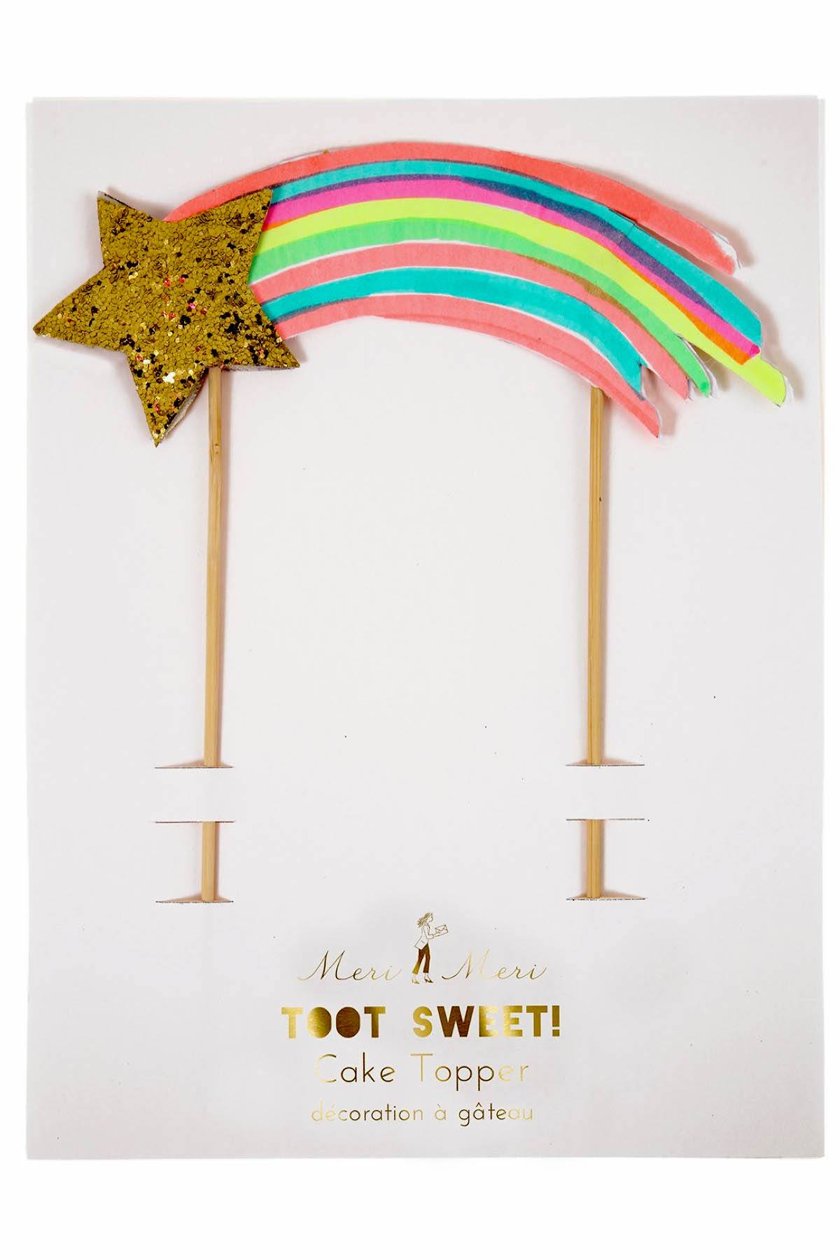 Meri Meri Multi-Color Shooting-Star Cake Topper