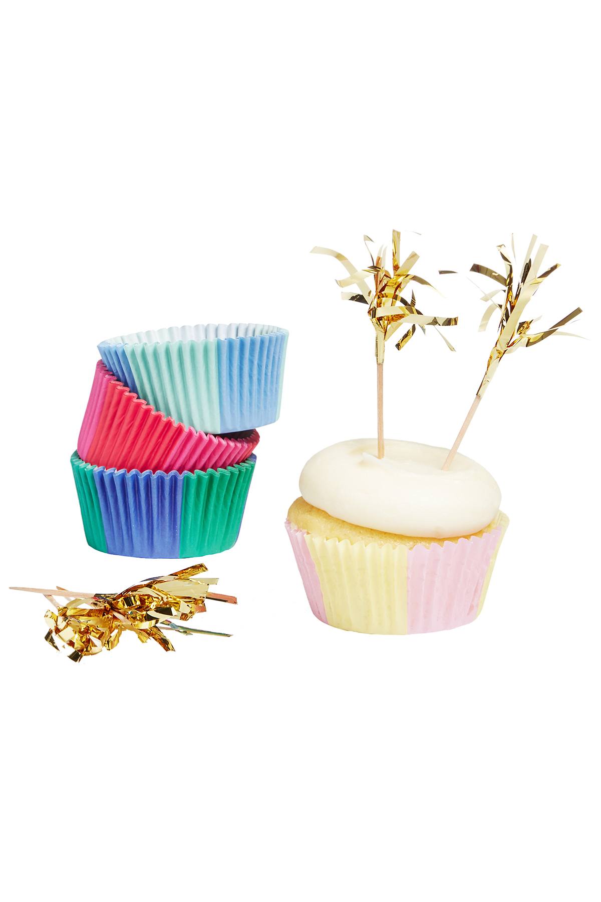 Meri Meri Pastel/Gold 'Happy Birthday' Cupcake Kit