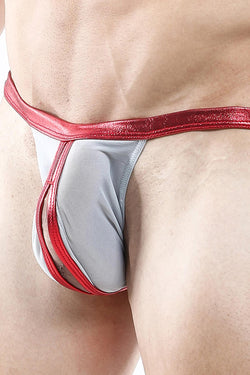 Miami Jock Grey/Red Metallic/Mesh Unique Experience Jockstrap thumbnail 1