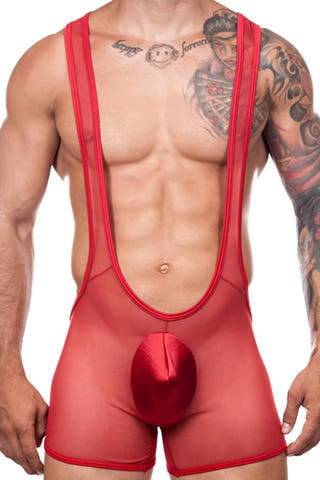Miami Jock Red Exalting Sagacity Bodysuit