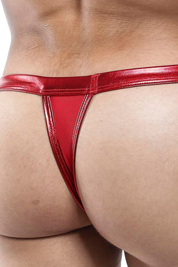 Miami Jock Red Metallic Open Keyhole Thong thumbnail 3