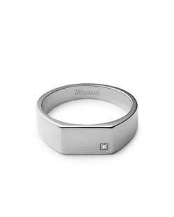Miansai Diamond Signet Ring Silver thumbnail 1