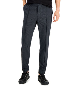 Michael Kors Athletic Comfort-fit Stretch Micro-check Pintucked Joggers Dark Midnight thumbnail 1