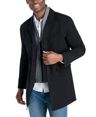 Michael Kors Casa Slim-fit Single Breasted Bib Raincoat Black