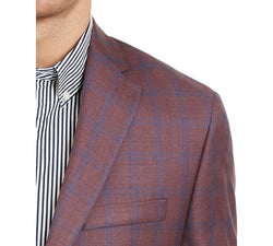 Michael Kors Classic-fit Burgundy/blue Plaid Sport Coat Berry/blue thumbnail 3
