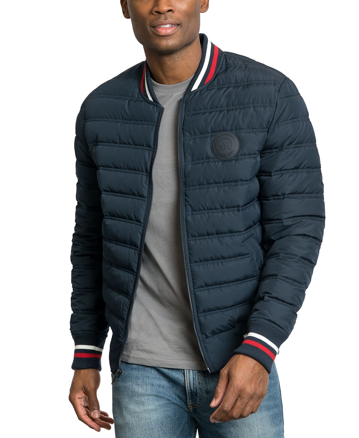 Michael Kors Cloudcroft Quilted Bomber Jacket Midnight