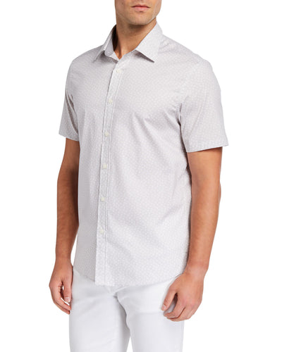 Michael Kors Cole Short-sleeve Printed Sport Shirt Gray