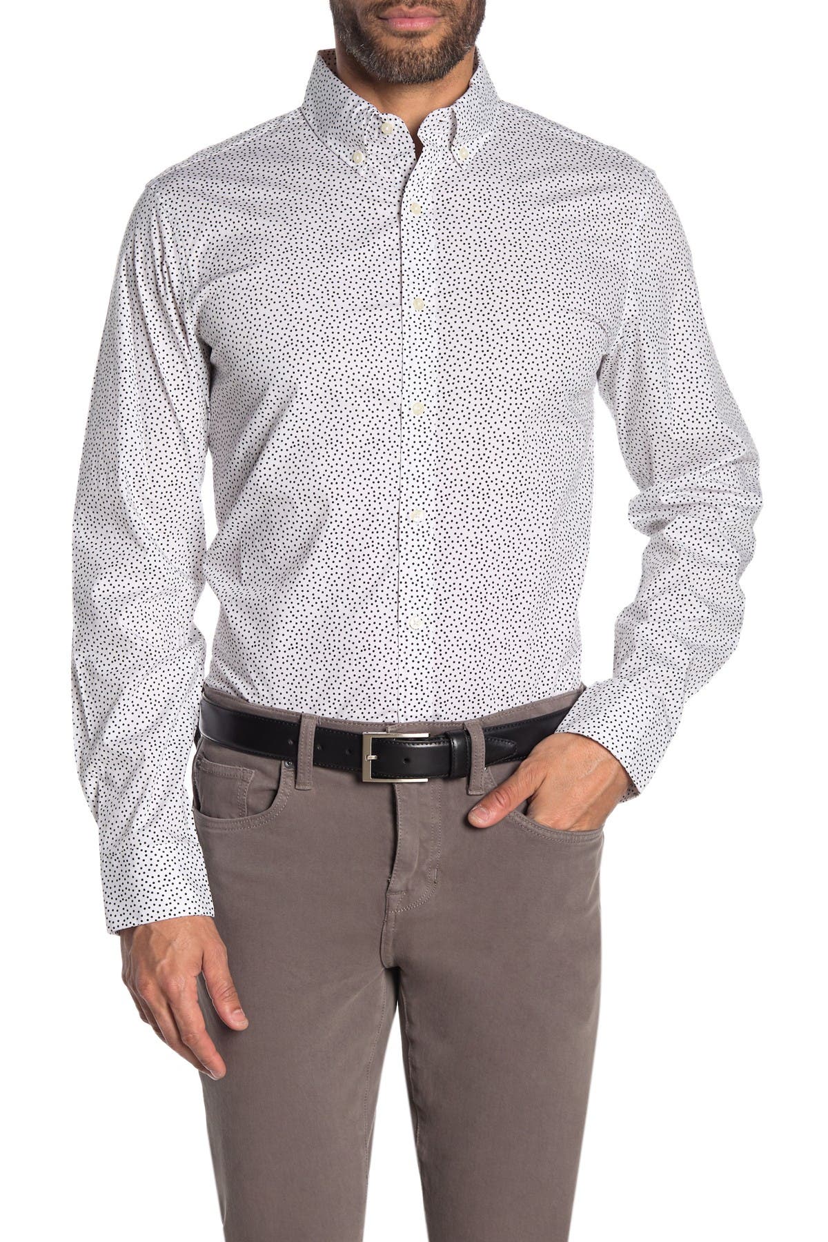 Michael Kors Dylan Dot Print Slim Fit Shirt