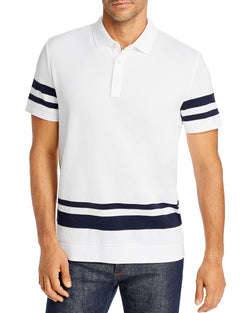 Michael Kors Engineered Stripe-trimmed Classic Fit Polo Shirt White thumbnail 1