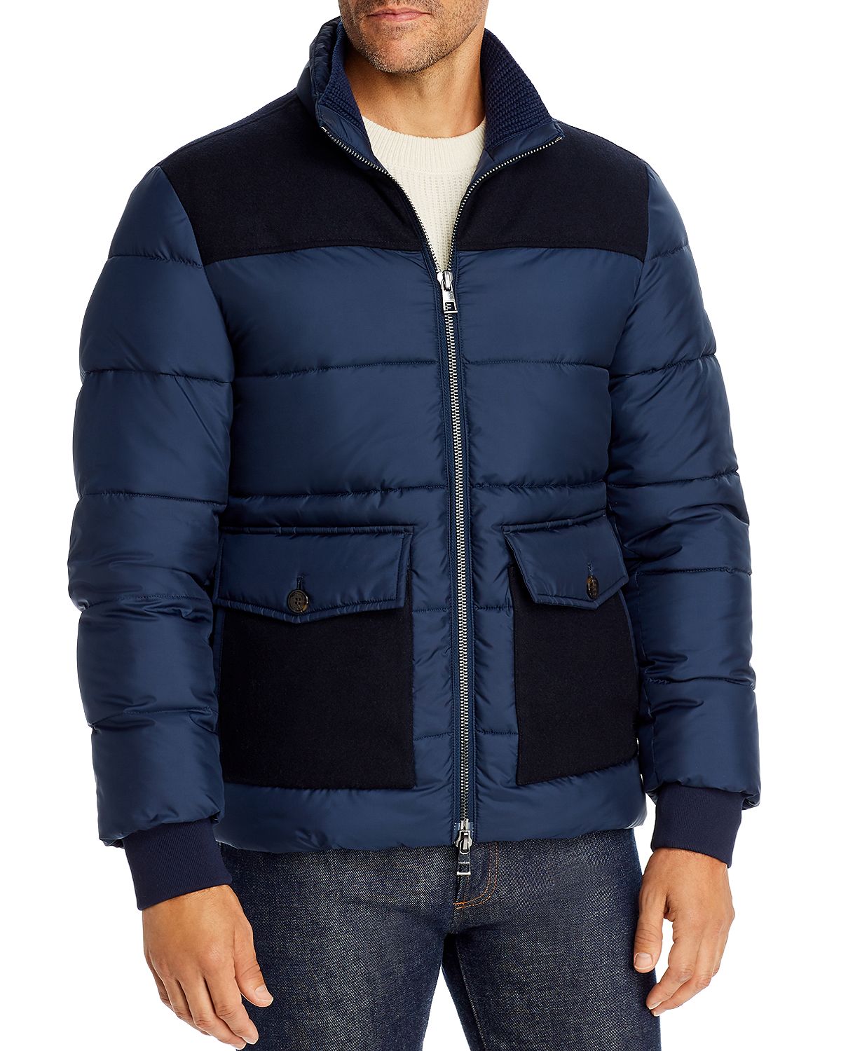 Michael kors mixed deals media hooded puffer coat