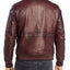 Michael Kors Leather Bomber Jacket Merlot
