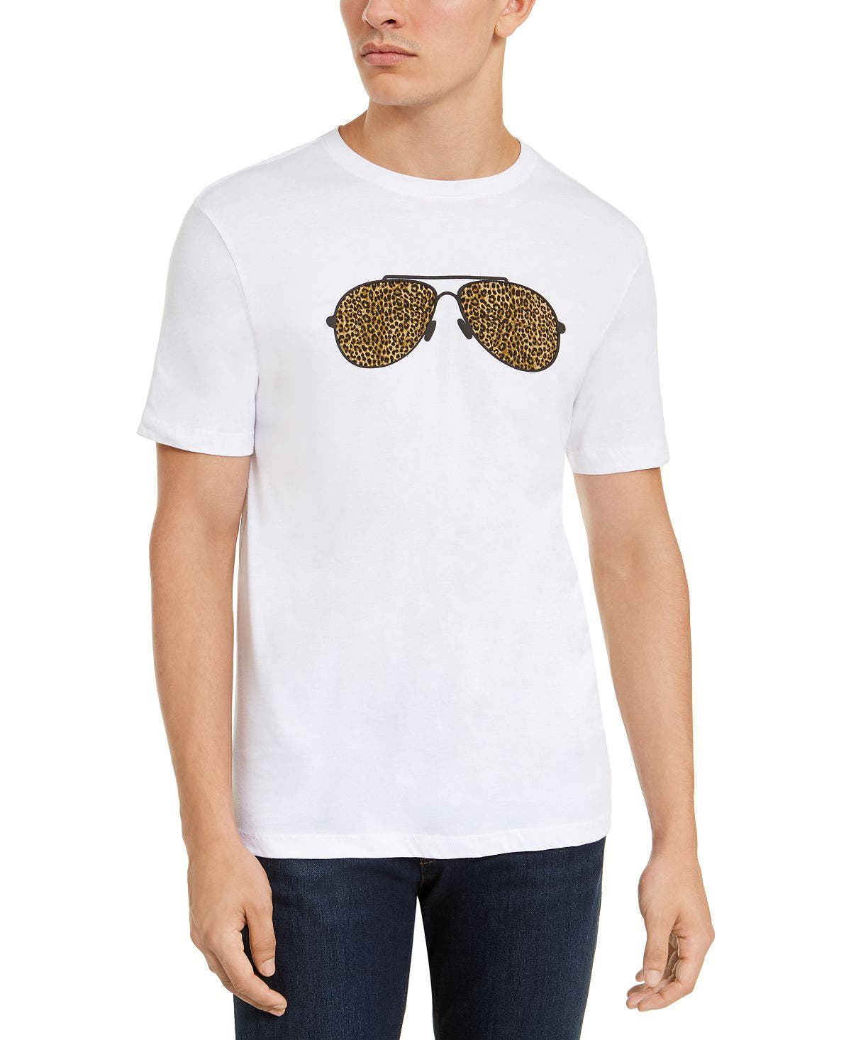Michael Kors Leopard Print Aviator Graphic T-shirt White