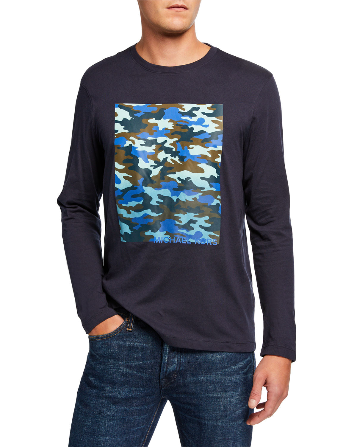 Michael Kors Men's Camo Graphic Long-sleeve T-shirt