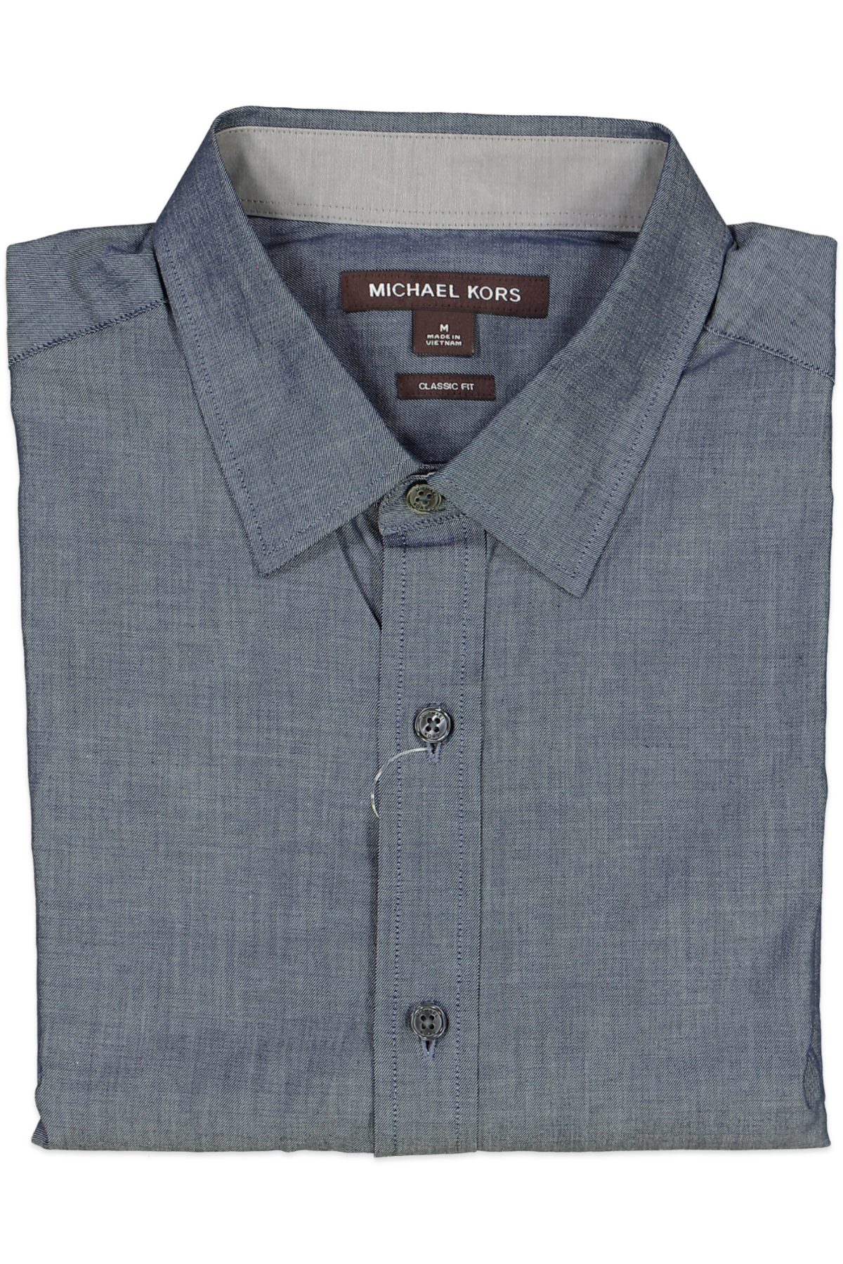 Michael Kors Mens Classic Fit Long Sleeve Button Down Shirt Blue