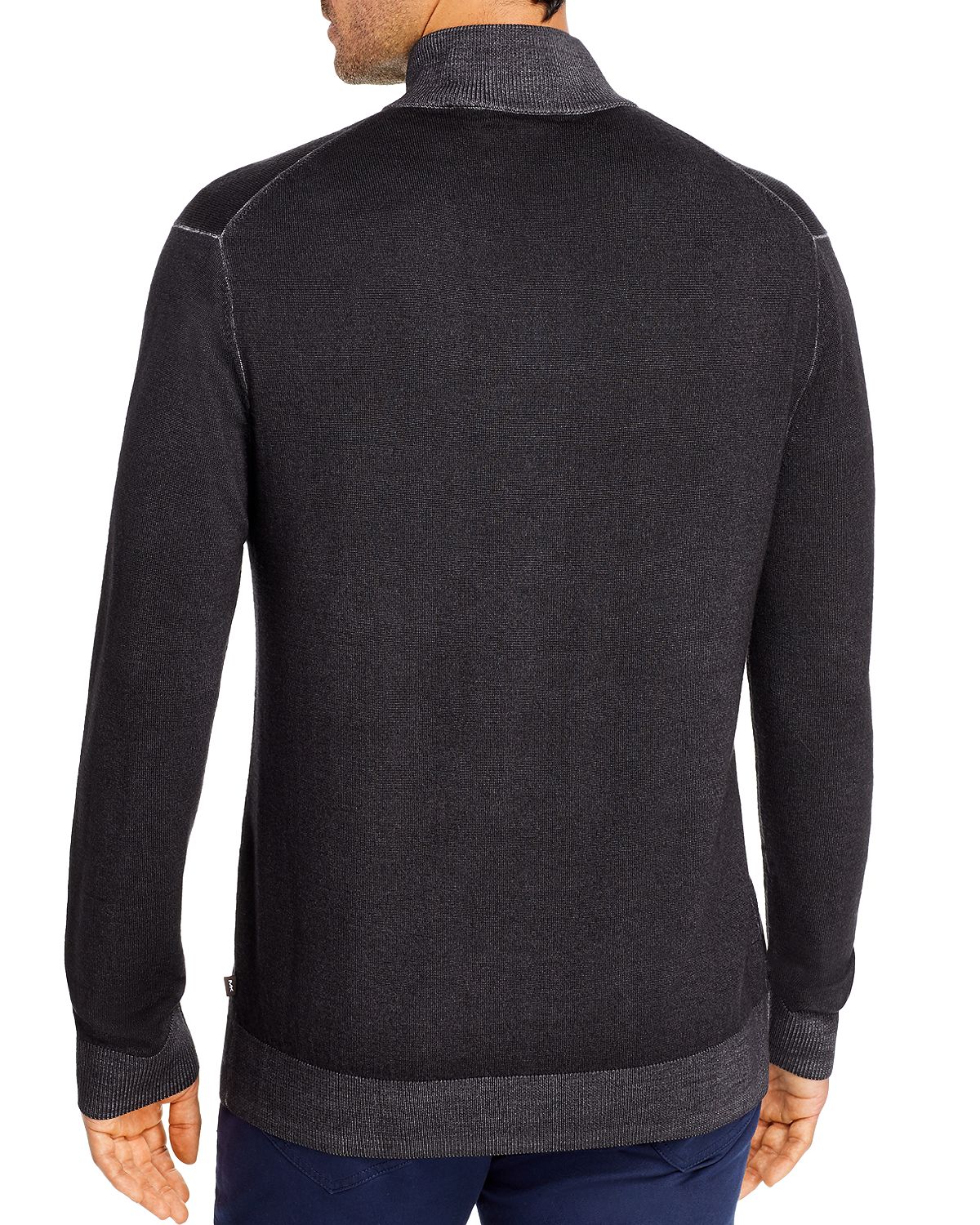 Michael Kors Merino Wool Half-zip Sweater Charcoal