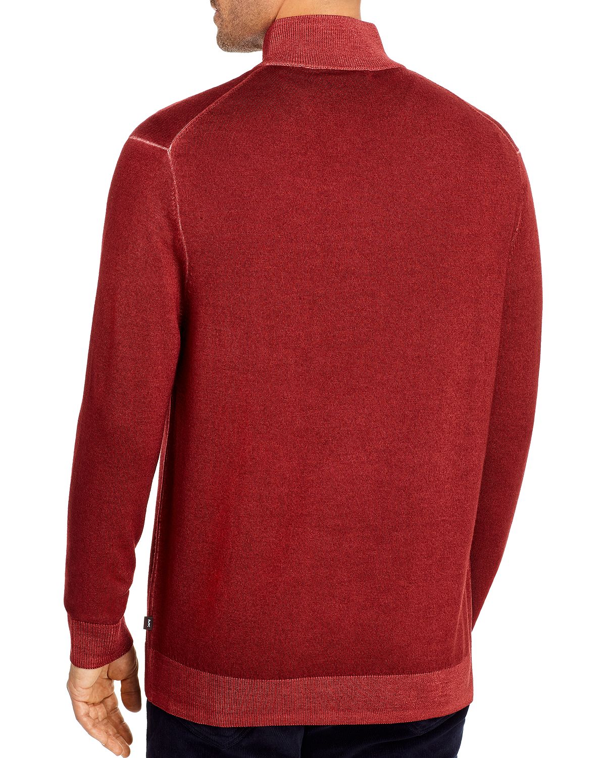 Michael Kors Merino Wool Half-zip Sweater Garnet