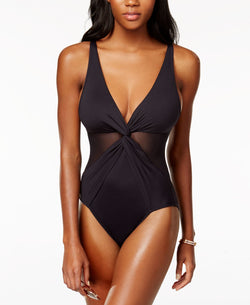 Michael Kors Michael Illusion One-piece Swimsuit Black thumbnail 1