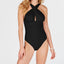 Michael Kors Michael Solid Convertible Ruched One-piece Swimsuit Black