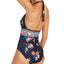 Michael Kors Michael Tummy-control Floral-print One-piece Swimsuit New Navy Floral