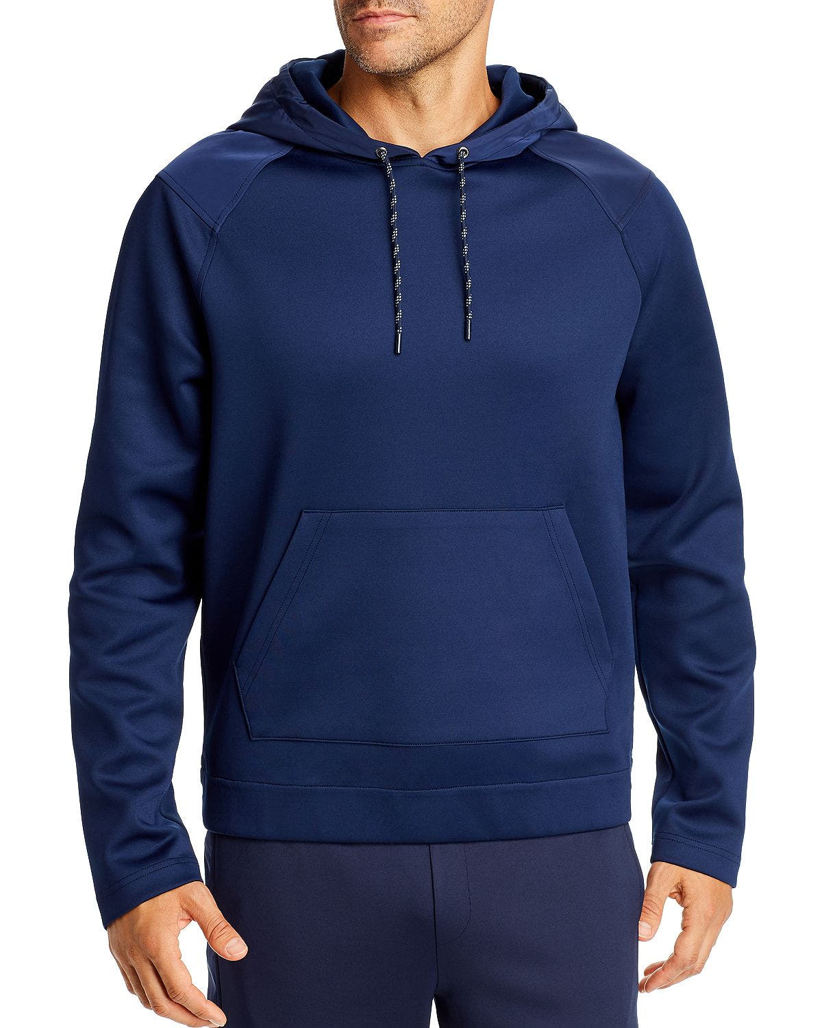 Michael Kors Mixed-media Scuba Hooded Sweatshirt Midnight