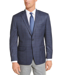 Michael Kors Modern-fit Patterned Blazer Blue thumbnail 1