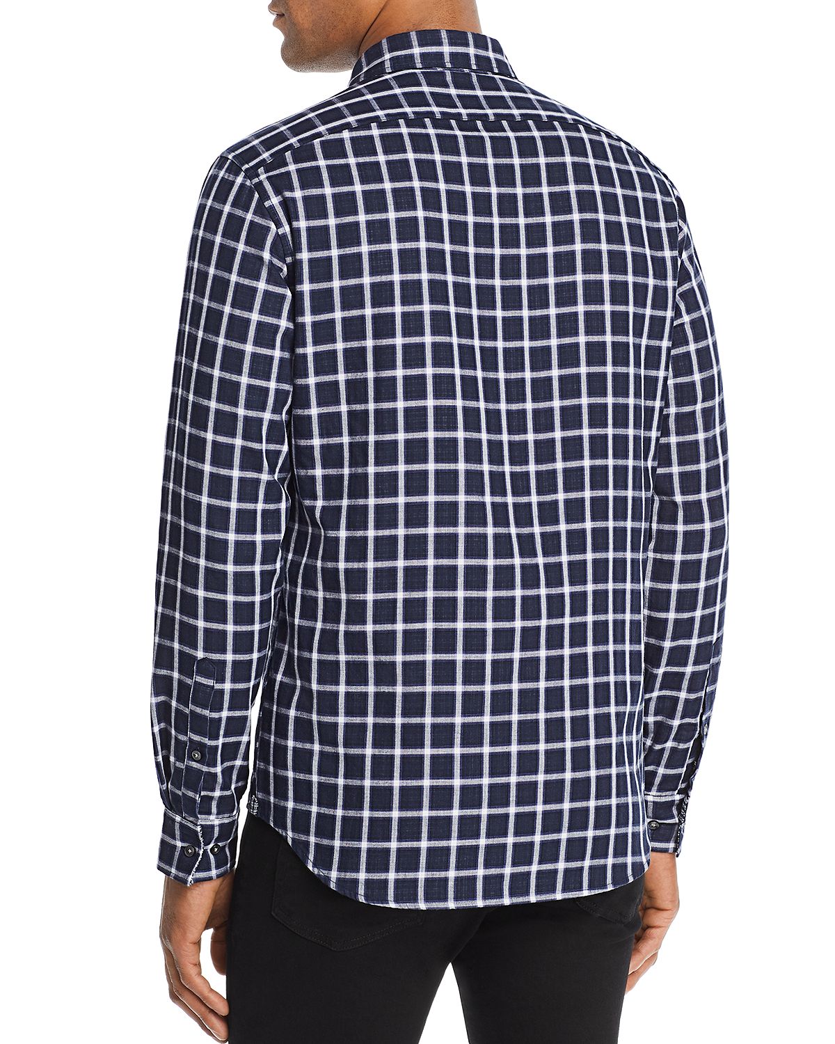 Michael Kors Nate Double-faced Plaid Slim Fit Shirt Midnight
