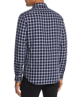 Michael Kors Nate Double-faced Plaid Slim Fit Shirt Midnight thumbnail 2