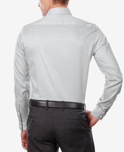Michael Kors Regular Fit Airsoft Stretch Non-iron Performance Solid Dress Shirt Grey Frost thumbnail 4