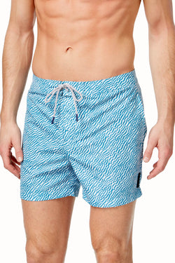 Michael Kors Rhone-Blue Shell-Print Board Short thumbnail 1