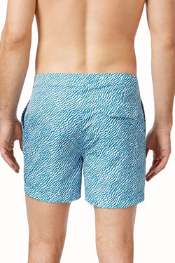 Michael Kors Rhone-Blue Shell-Print Board Short thumbnail 2