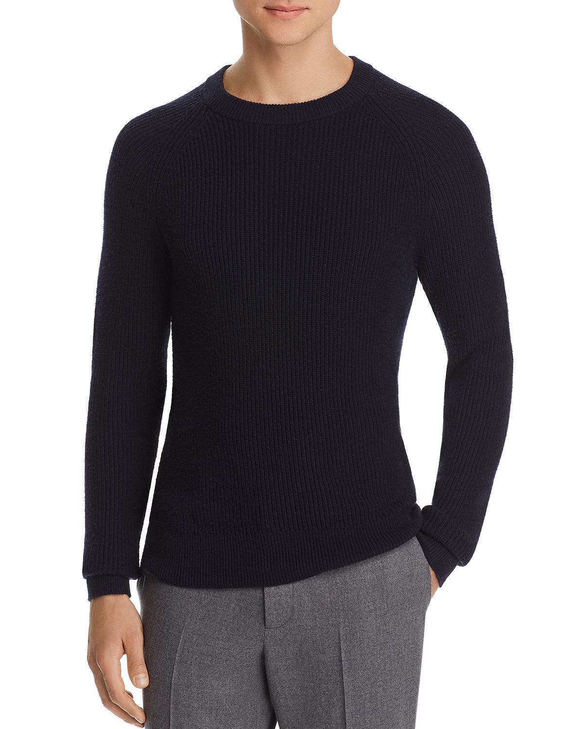 Michael Kors Ribbed Crewneck Sweater Navy