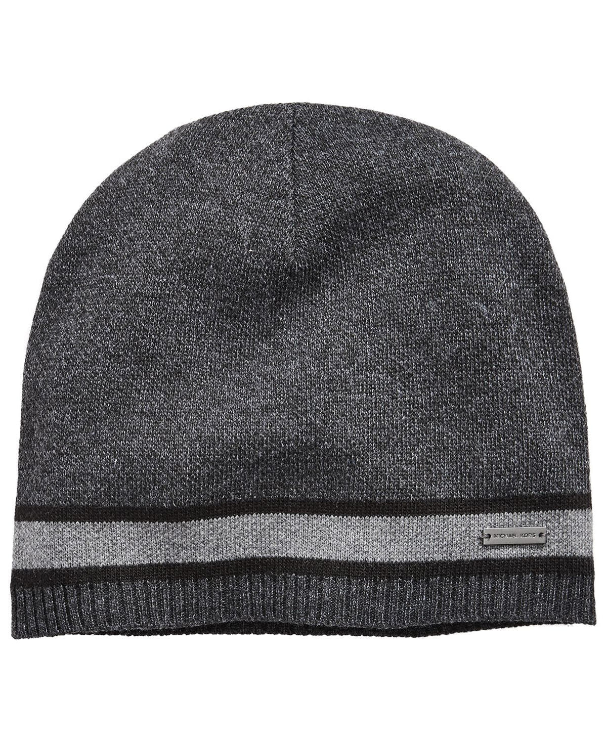 Michael Kors Striped Beanie Charcoal