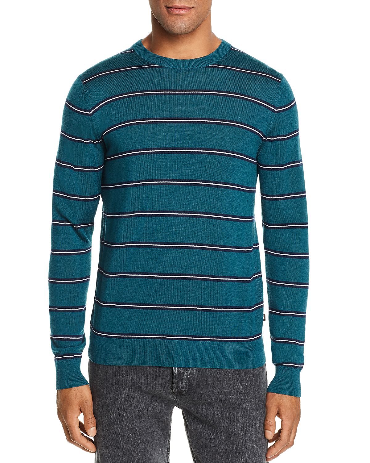Michael Kors Striped Crewneck Sweater Atlantic