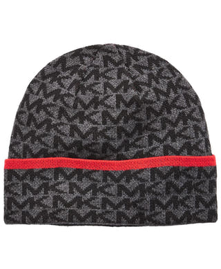 Michael Kors Striped-cuff Hat Charcoal