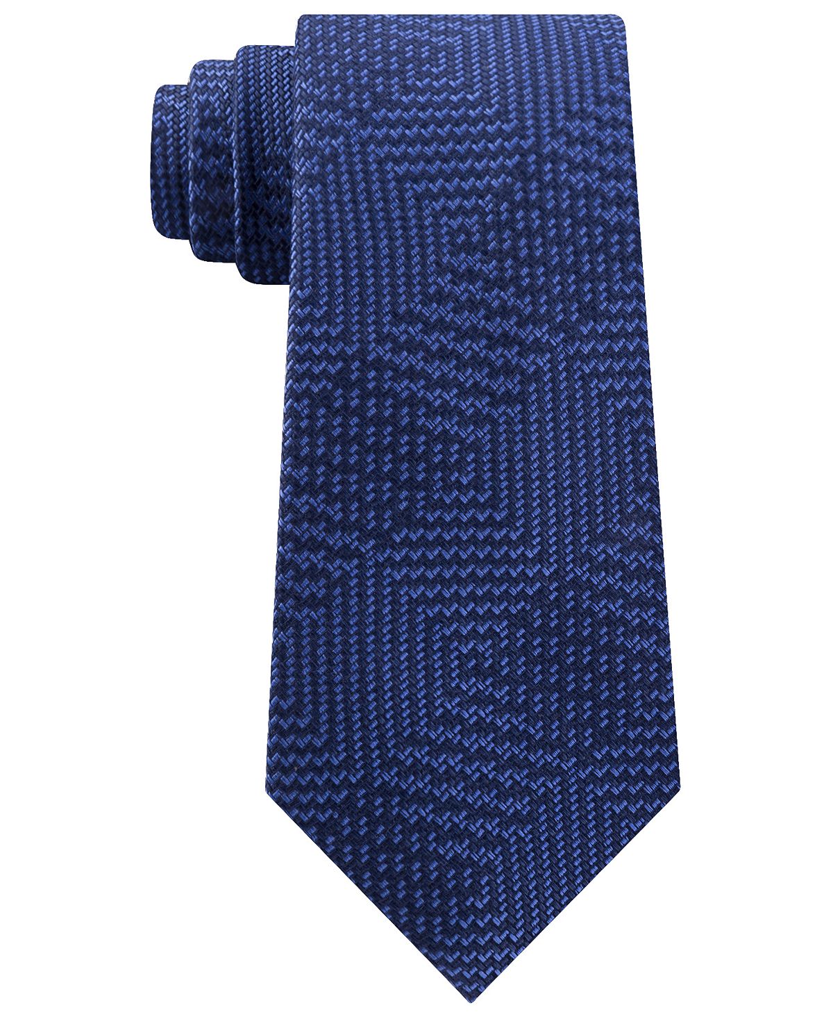 Michael Kors Textured Geometric Patchwork Tie Navy