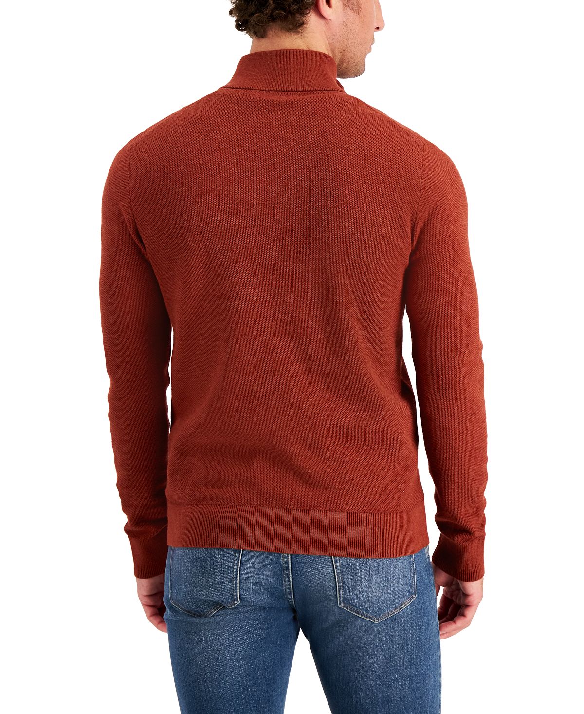 Michael Kors Textured Quarter-zip Sweater Harvest Orange Melange