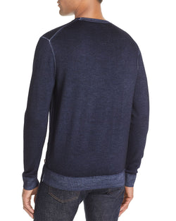 Michael Kors Washed Merino Wool Crewneck Sweater Midnight thumbnail 2