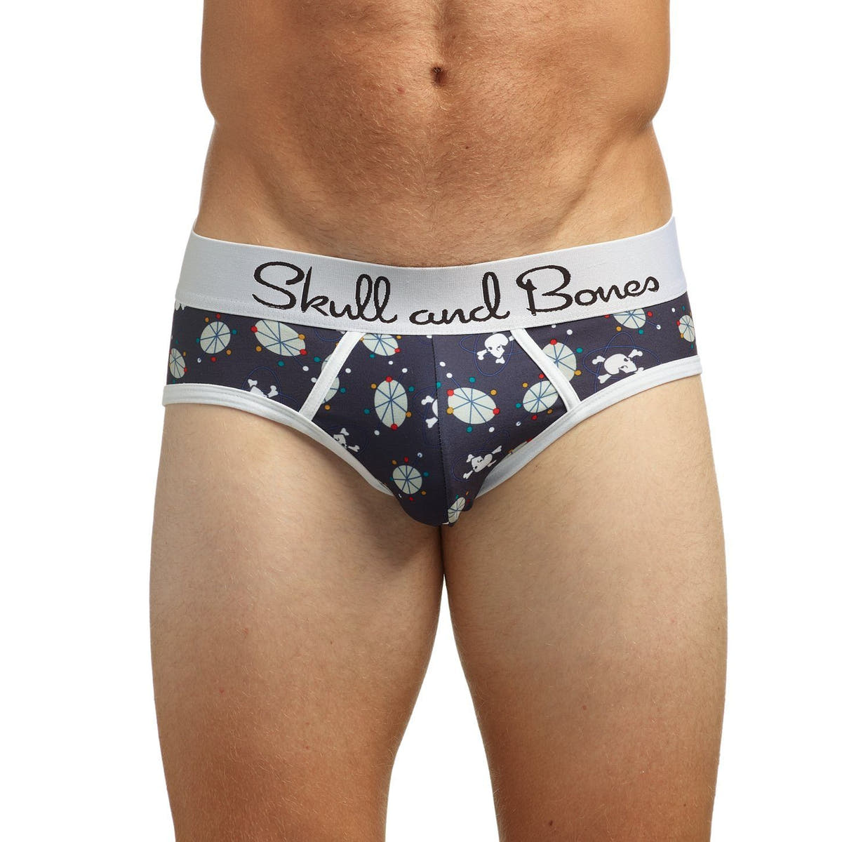 Mid-Century Modern Print Brief in Navy