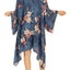Midnight Bakery Blue Aloha Floral Kimono